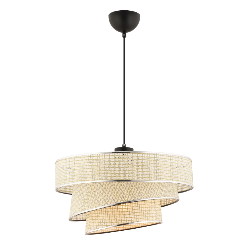 Lustre em cabo COUPER 1xE27/60W/230V creme/cromado brilhante