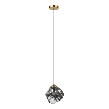 Lustre em cabo CRISTAL 1xE14/15W/230V latão/preto fumê