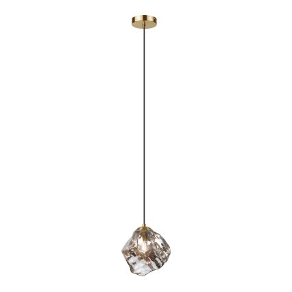 Lustre em cabo CRISTAL 1xE14/15W/230V latão/preto fumê