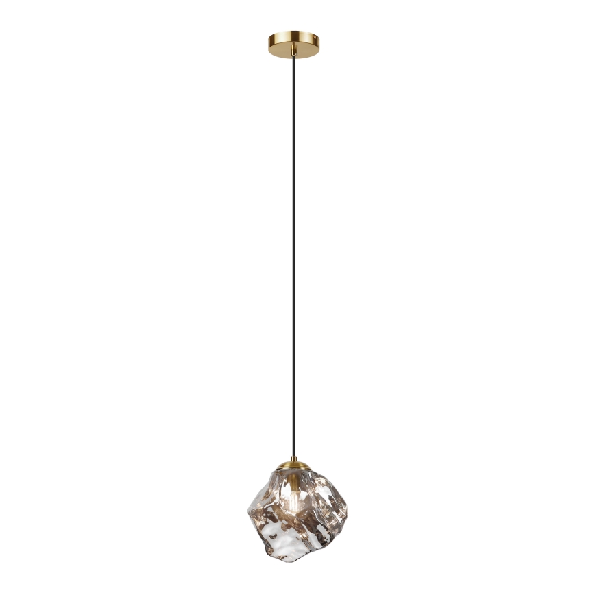 Lustre em cabo CRISTAL 1xE14/15W/230V latão/preto fumê