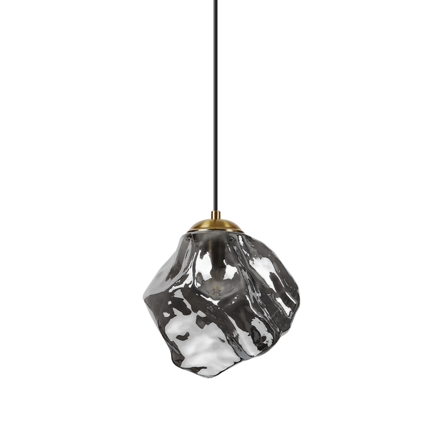 Lustre em cabo CRISTAL 1xE14/15W/230V latão/preto fumê