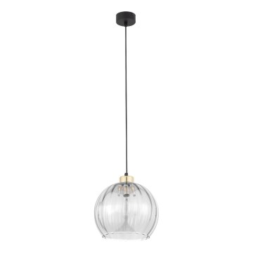 Lustre em cabo DEVI 1xE27/15W/230V preto/transparente