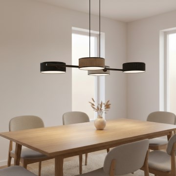 Lustre em cabo DRUMZ 4xE14/10W/230V preto/castanho/cinza