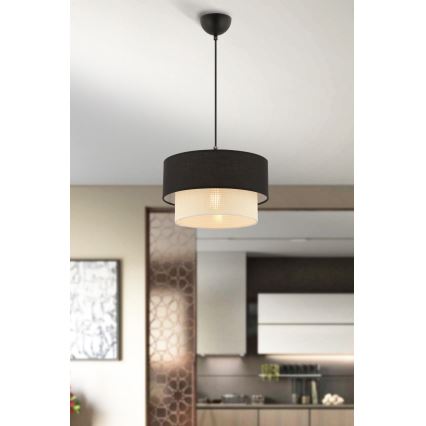Lustre em cabo ECHO 1xE27/60W/230V preto/creme