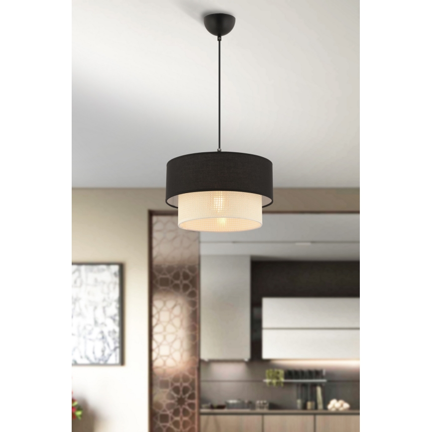 Lustre em cabo ECHO 1xE27/60W/230V preto/creme
