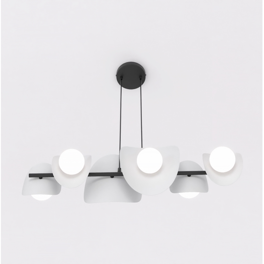 Lustre em cabo ELEMENTI 6xG9/8W/230V cinzento