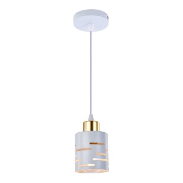 Lustre em cabo ELEN 1xE27/35W/230V branco/dourado