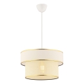 Lustre em cabo ERO 1xE27/60W/230V creme/dourado