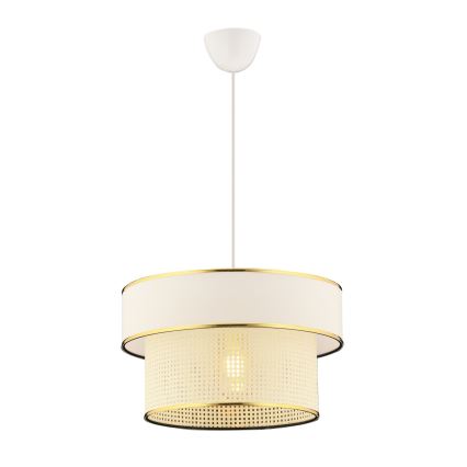 Lustre em cabo ERO 1xE27/60W/230V creme/dourado