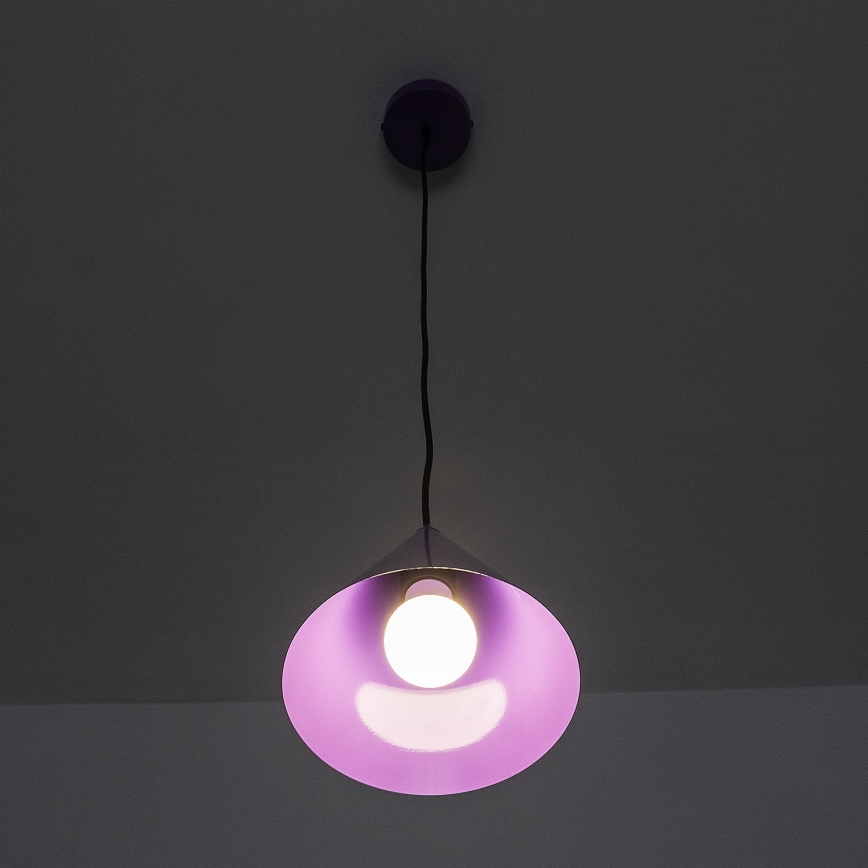 Lustre em cabo ETNA II 1xE27/15W/230V Ø 18,5 cm roxo