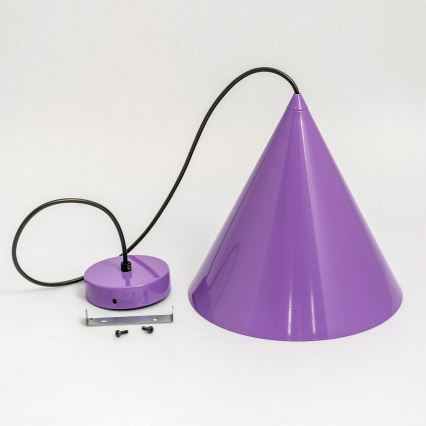 Lustre em cabo ETNA II 1xE27/15W/230V Ø 18,5 cm roxo