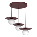 Lustre em cabo FLAT 3xE27/15W/230V bordô
