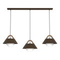 Lustre em cabo FUNDA 3xE27/15W/230V castanho
