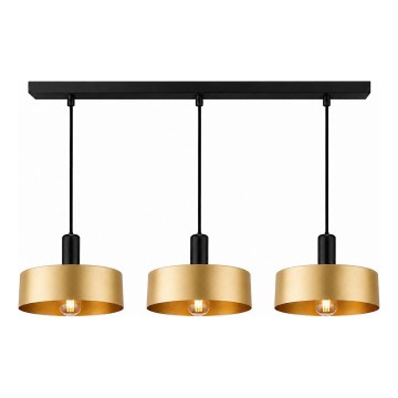 Lustre em cabo HAKI 3xE27/60W/230V dourado/preto