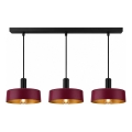 Lustre em cabo HAKI 3xE27/60W/230V vinho/preto