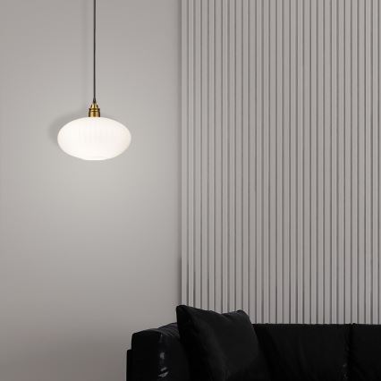Lustre em cabo HECTOR 1xE27/15W/230V branco/latão Ø 30 cm