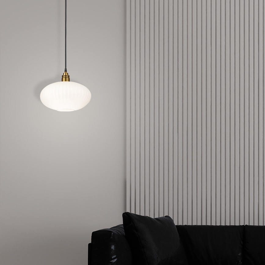 Lustre em cabo HECTOR 1xE27/15W/230V branco/latão Ø 30 cm