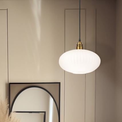 Lustre em cabo HECTOR 1xE27/15W/230V branco/latão Ø 30 cm