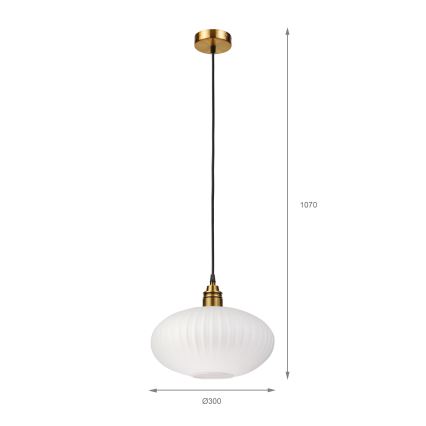 Lustre em cabo HECTOR 1xE27/15W/230V branco/latão Ø 30 cm