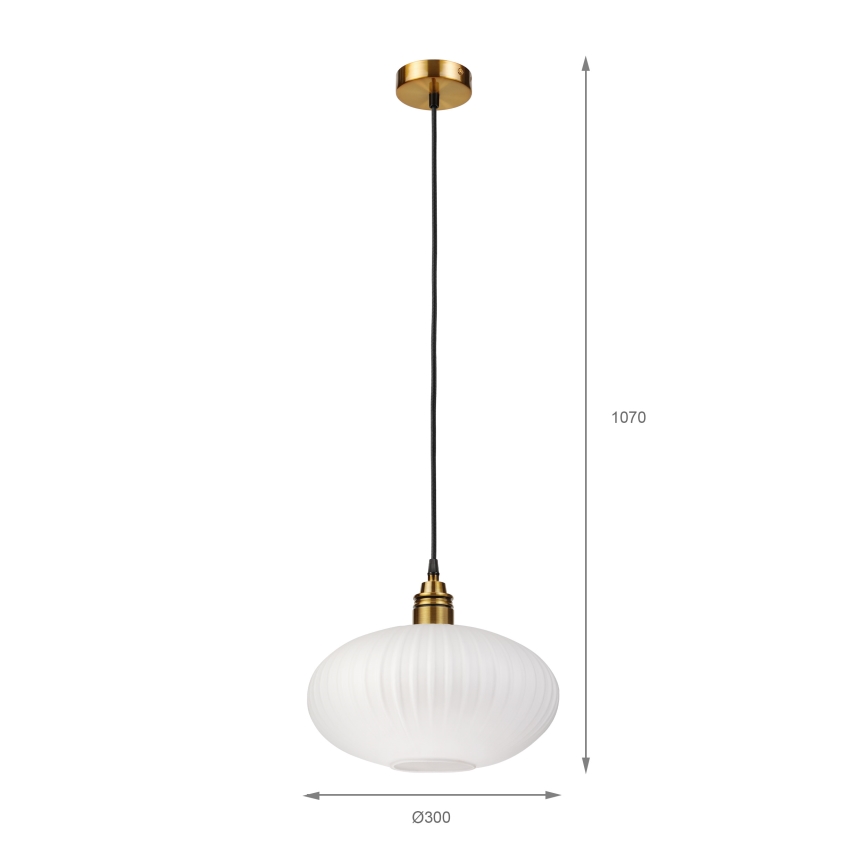 Lustre em cabo HECTOR 1xE27/15W/230V branco/latão Ø 30 cm