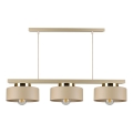 Lustre em cabo IGNIA 3xE27/60W/230V bege/dourado