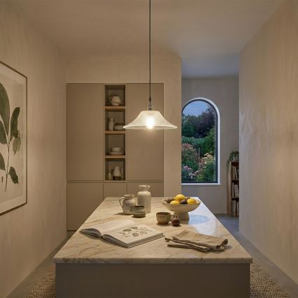 Lustre em cabo JULL 1xE27/15W/230V cromado brilhante/transparente