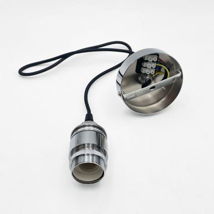 Lustre em cabo JULL 1xE27/15W/230V cromado brilhante/transparente