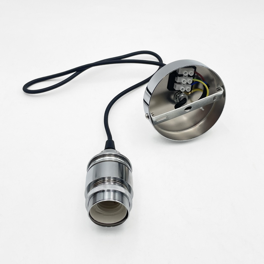 Lustre em cabo JULL 1xE27/15W/230V cromado brilhante/transparente
