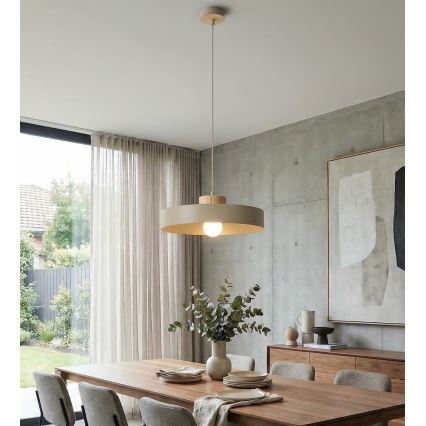 Lustre em cabo KIVI 1xE27/15W/230V bege