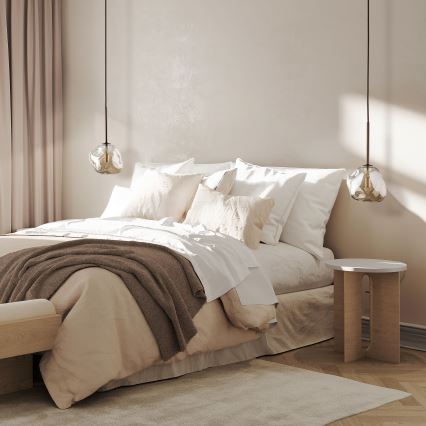 Lustre em cabo LAVA 1xG9/8W/230V bronze/bege fumê