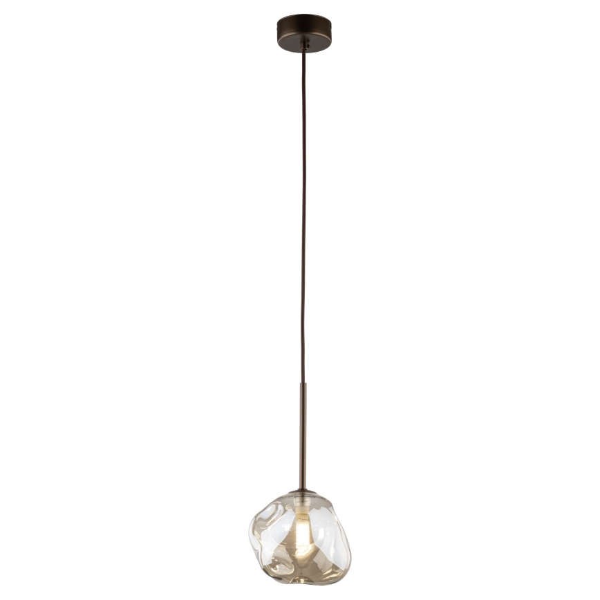 Lustre em cabo LAVA 1xG9/8W/230V bronze/bege fumê