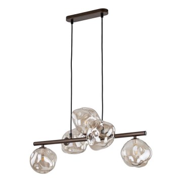 Lustre em cabo LAVA 5xG9/8W/230V bronze/bege fumado