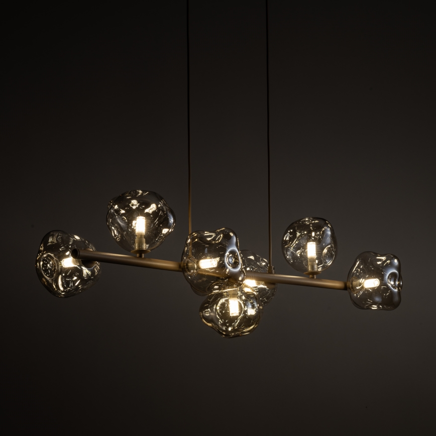 Lustre em cabo LAVA 7xG9/8W/230V bege/bege fumê