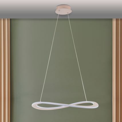 Lustre em cabo LED CASHMERE LED/40W/230V, Ø 59,5 cm, bege