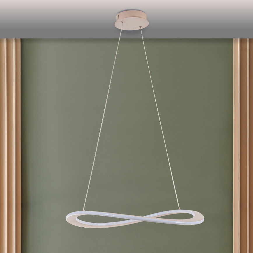 Lustre em cabo LED CASHMERE LED/40W/230V, Ø 59,5 cm, bege
