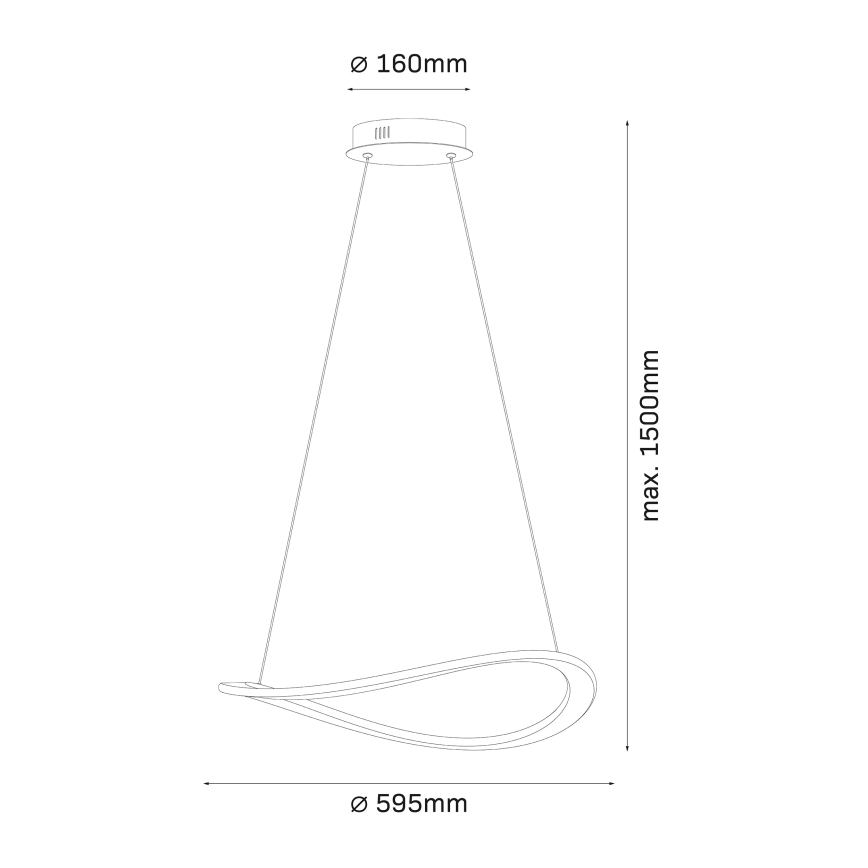 Lustre em cabo LED CASHMERE LED/40W/230V, Ø 59,5 cm, bege