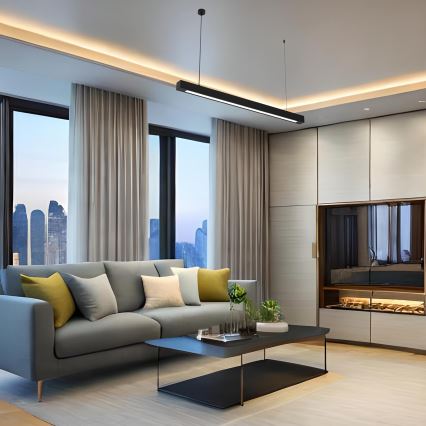 Candeeiro de teto suspenso LUNGO T8 1xG13/18W/230V preto