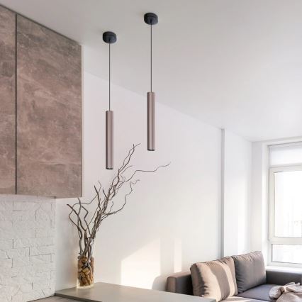 Lustre suspenso com cabo LUNGOMARE 1xGU10/10W/230V cromo mate