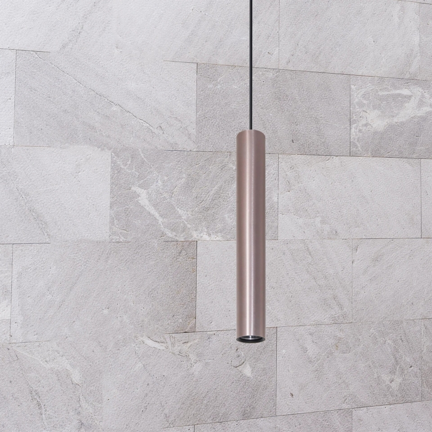 Lustre suspenso com cabo LUNGOMARE 1xGU10/10W/230V cromo mate