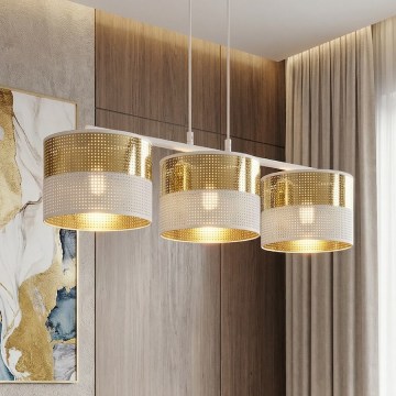 Lustre em cabo LUX 3xE27/15W/230V branco/dourado