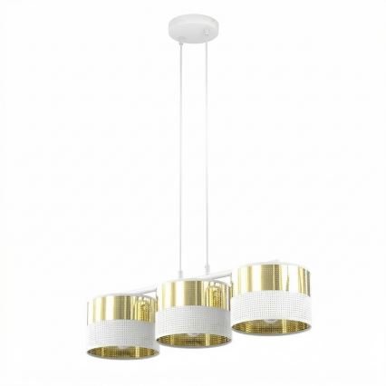 Lustre em cabo LUX 3xE27/15W/230V branco/dourado