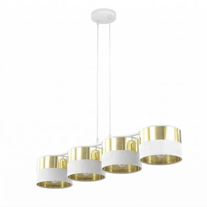 Lustre em cabo LUX 4xE27/15W/230V branco/dourado
