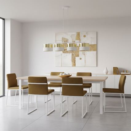 Lustre em cabo LUX 4xE27/15W/230V branco/dourado