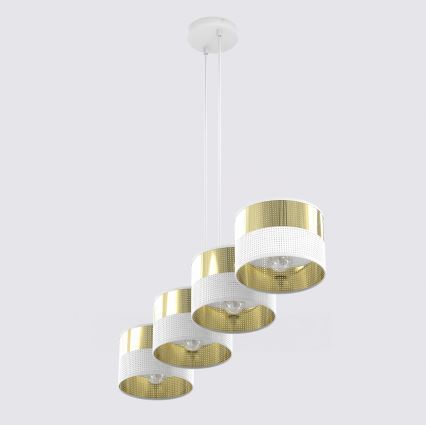 Lustre em cabo LUX 4xE27/15W/230V branco/dourado