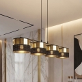 Lustre em cabo LUX 4xE27/15W/230V preto/dourado