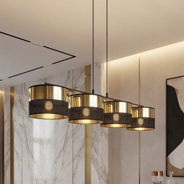 Lustre em cabo LUX 4xE27/15W/230V preto/dourado