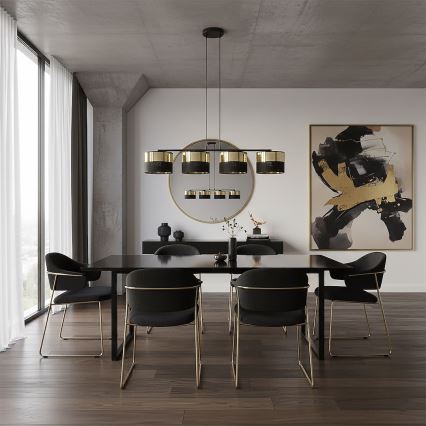 Lustre em cabo LUX 4xE27/15W/230V preto/dourado