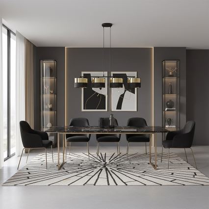 Lustre em cabo LUX 4xE27/15W/230V preto/dourado