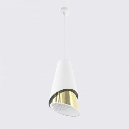 Lustre em cabo MODA 1xE27/15W/230V branco/dourado