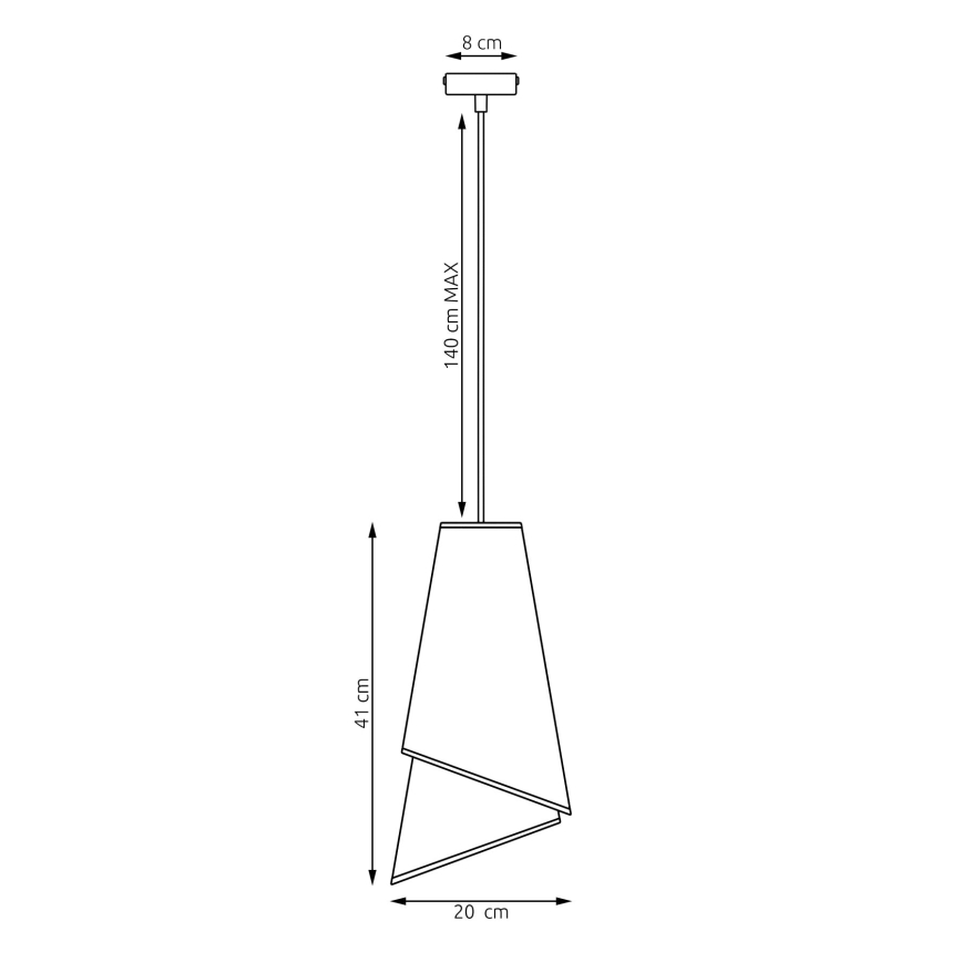 Lustre em cabo MODA 1xE27/15W/230V branco/dourado